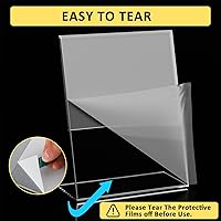 Vista 3 de Paquete de 8 soportes acrílicos transparentes de 8.5 x 11 pulgadas, soporte vertical inclinado hacia atrás, portarretratos de papel de plástico