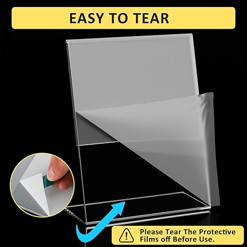 Miniatura 3 de Paquete de 8 soportes acrílicos transparentes de 8.5 x 11 pulgadas, soporte vertical inclinado hacia atrás, portarretratos de papel de plástico para