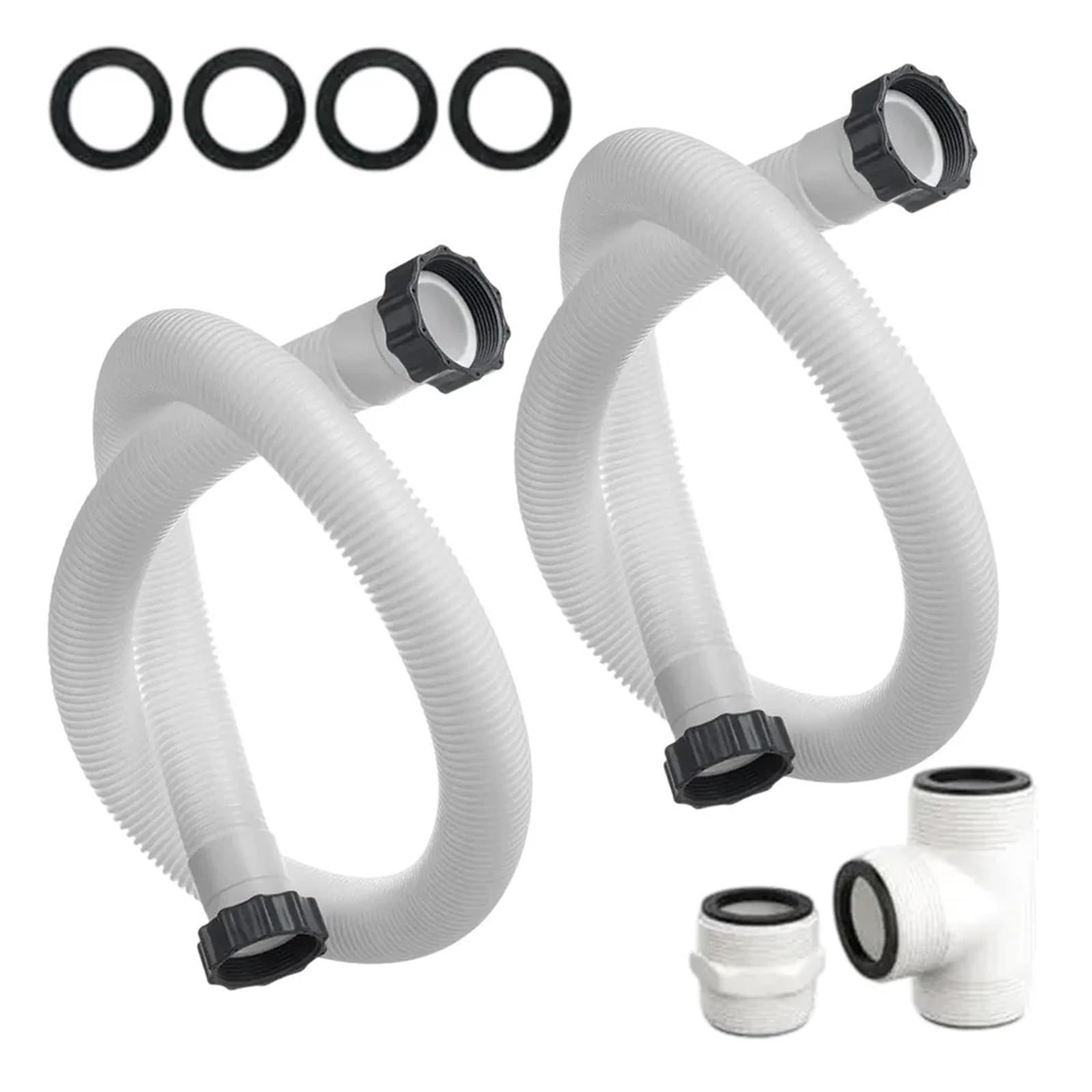 Affidabile kit di tubi per pompa filtrante per piscina, 2 tubi con raccordi splitter e deviatore a T per un facile collegamento, accessori per piscina ad alte prestazioni