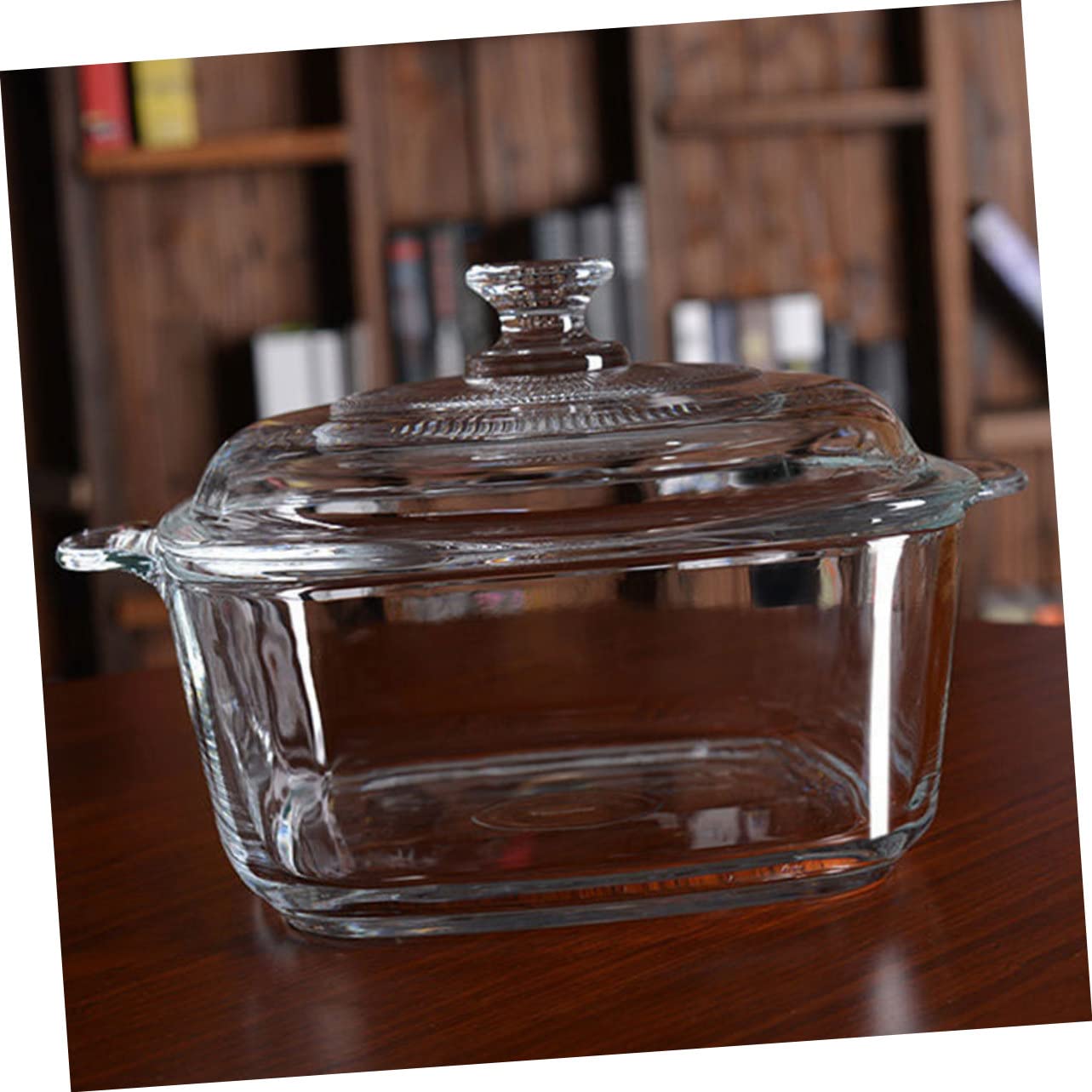 Kühlschrankschüssel aus Hitzebeständigem Glas mit 1l Fassungsvermögen und 2 Griffen Mikrowellengeeignete Auflaufform mit Deckel für Buffet und Snack Riegel