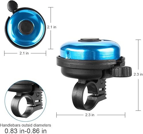 Vista 47 de Accmor Campana de bicicleta clásica, campana de bicicleta de aluminio, sonido nítido y claro para bicicleta para adultos y niños Uso de la mano
