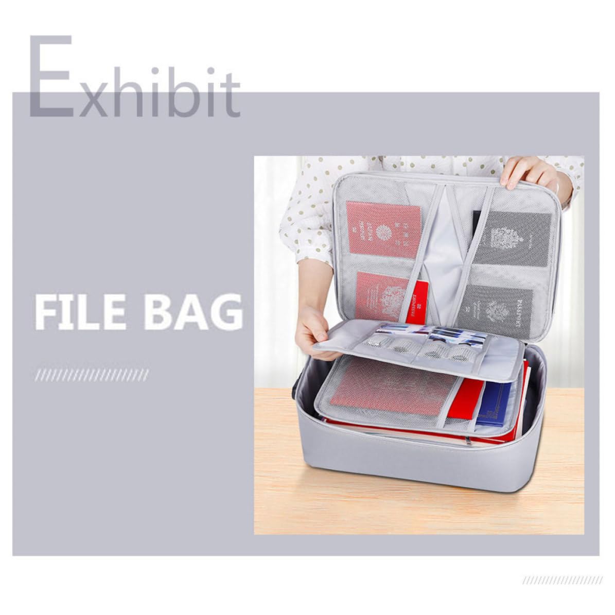 Toddmomy Borsa Grande Capacità Porta Documenti Ignifuga e Fibra di Vetro e Zip Scorrevole per Ufficio e Viaggi