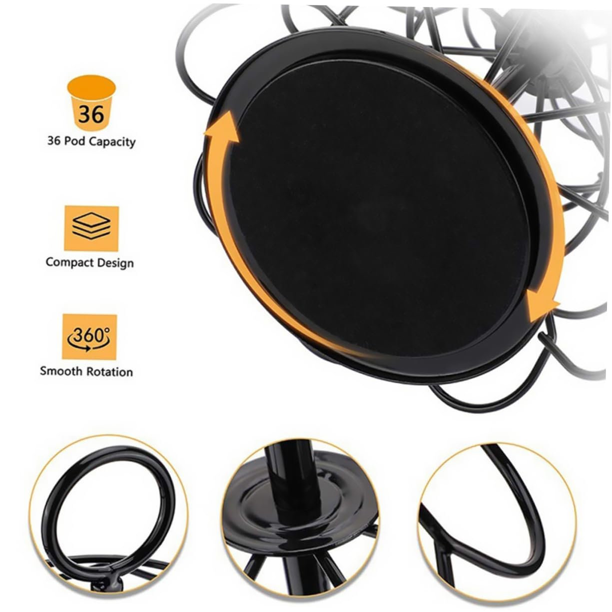 PRETYZOOM Estante para Cápsulas de Café Estante Giratorio de Rotación de Organizador para Almacenar Cápsulas de Café Cocina
