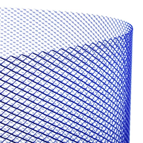 Image of AggAuto Universal 40 inchx13 inch Car Grill Mesh - Aluminum Alloy Automotive Grille Insert Bumper Rhombic Hole 6x12mm, One of the Most Multifunctional Shape Grids Blue