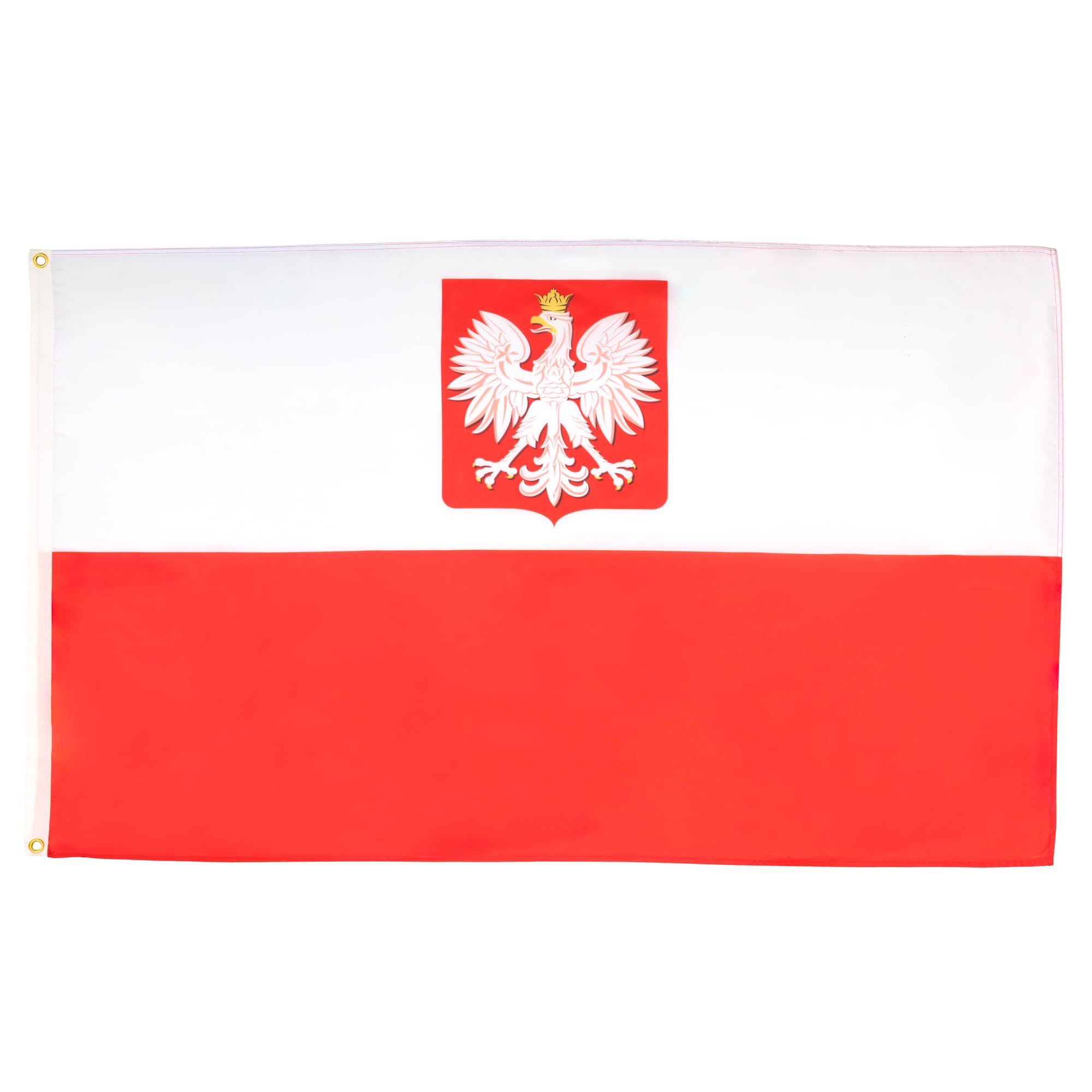 AZ FLAG Bandiera Polonia Con Aquila 150x90 cm - Bandiera Polacca Con Stemma 90 x 150 cm
