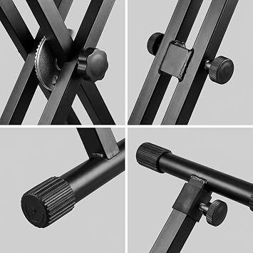 Adjustable Double Braced X Type Keyboard Stand 49cm to 97cm, Heavy Duty Music Instrument Stand for Digital Piano 54 61 76 88 Key Keyboard and Guzheng Performance