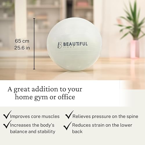 Miniatura 2 de Beautiful Light Pelota de ejercicio  Pelota de yoga para entrenamiento, terapia física, embarazo, acondicionamiento físico  Silla de pelota de