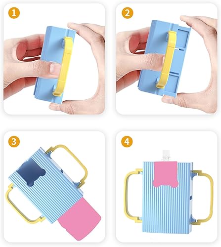 Miniatura 6 de Bolsa portátil y soporte para caja a prueba de apretones, reutilizable, para niños y bebés, evita la suciedad de las bolsas de alimentos infantiles