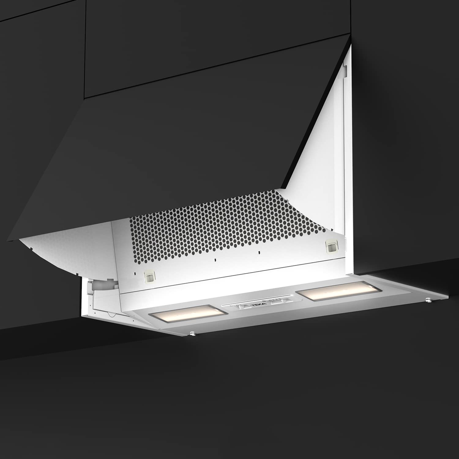 TEKA Campana Extractora Integrada 60 cm, 1 Motor, 3 Velocidades, 284 m3/h, 2 Lámparas LED, Mandos Mecánicos Deslizantes, NR1 63020 SOS