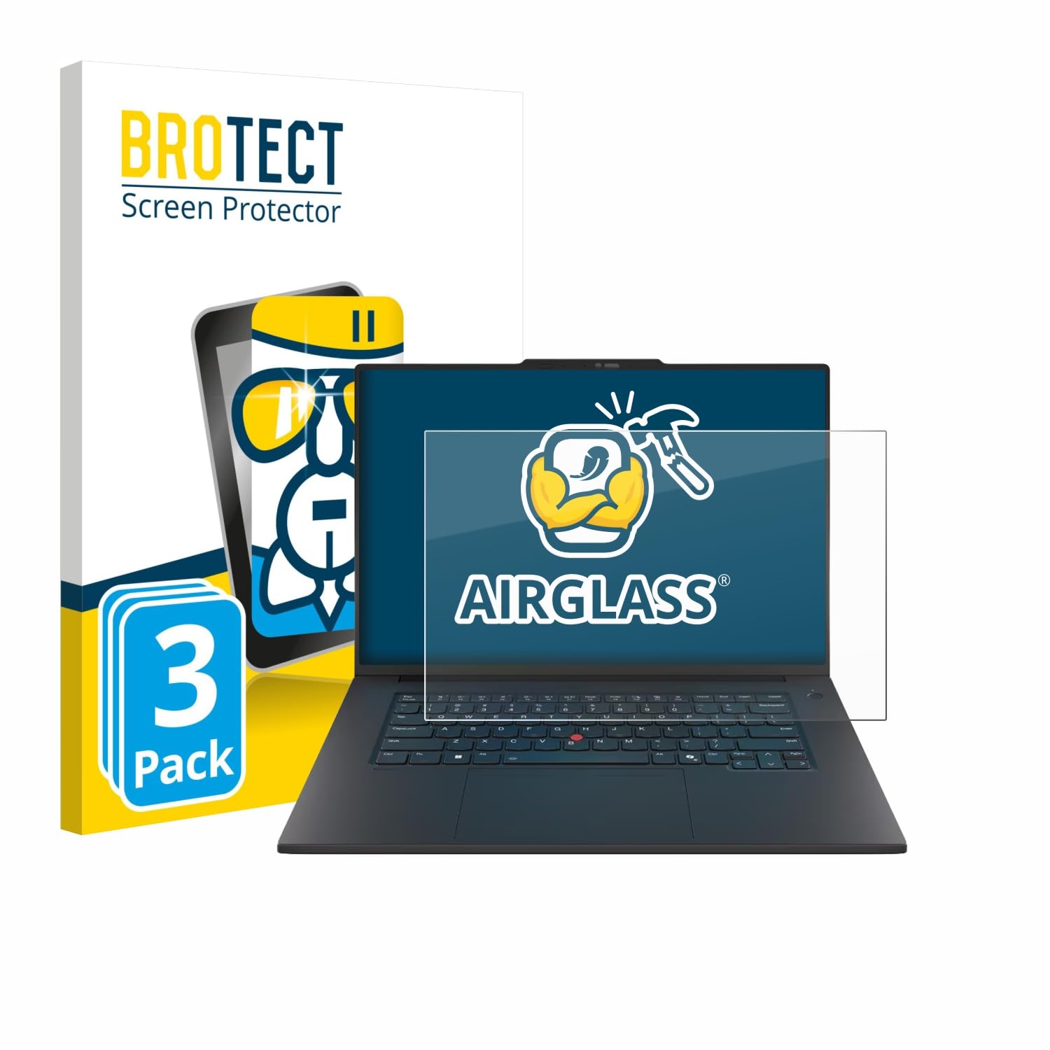 brotect Pellicola Protettiva Vetro per Lenovo ThinkPad P1 Gen 8 16" Protezione Schermo (3 Pezzi) [Durezza Estrema 9H, Chiaro]