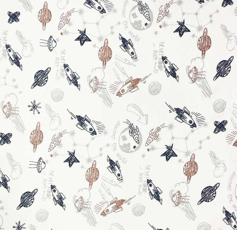 Image of SheetWorld Fitted Playard Sheet for Maxi-Cosi Swift - 31 x 39 - 100% Cotton Jersey - Hypoallergenic, Butter Soft - Space Print - Made in USA