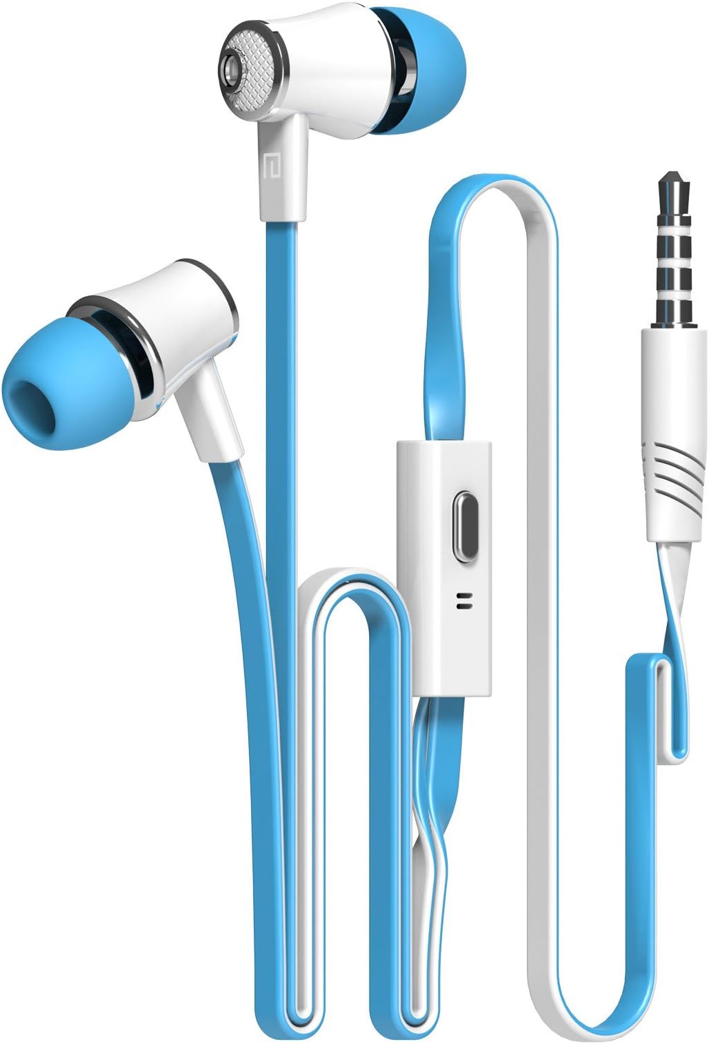 Candy Color Original Earphones with Microphone Super Bass Noodle Line Earbuds Headphones Headset for iPhone 6 6s Xiaomi Smartphone (Blue)
