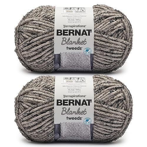 Image of Bernat Blanket Tweeds Dove Tweed Yarn - 2 Pack of 10.5oz /300g - Polyester - #6 Super Bulky - 220 Yards - Knitting & Crochet