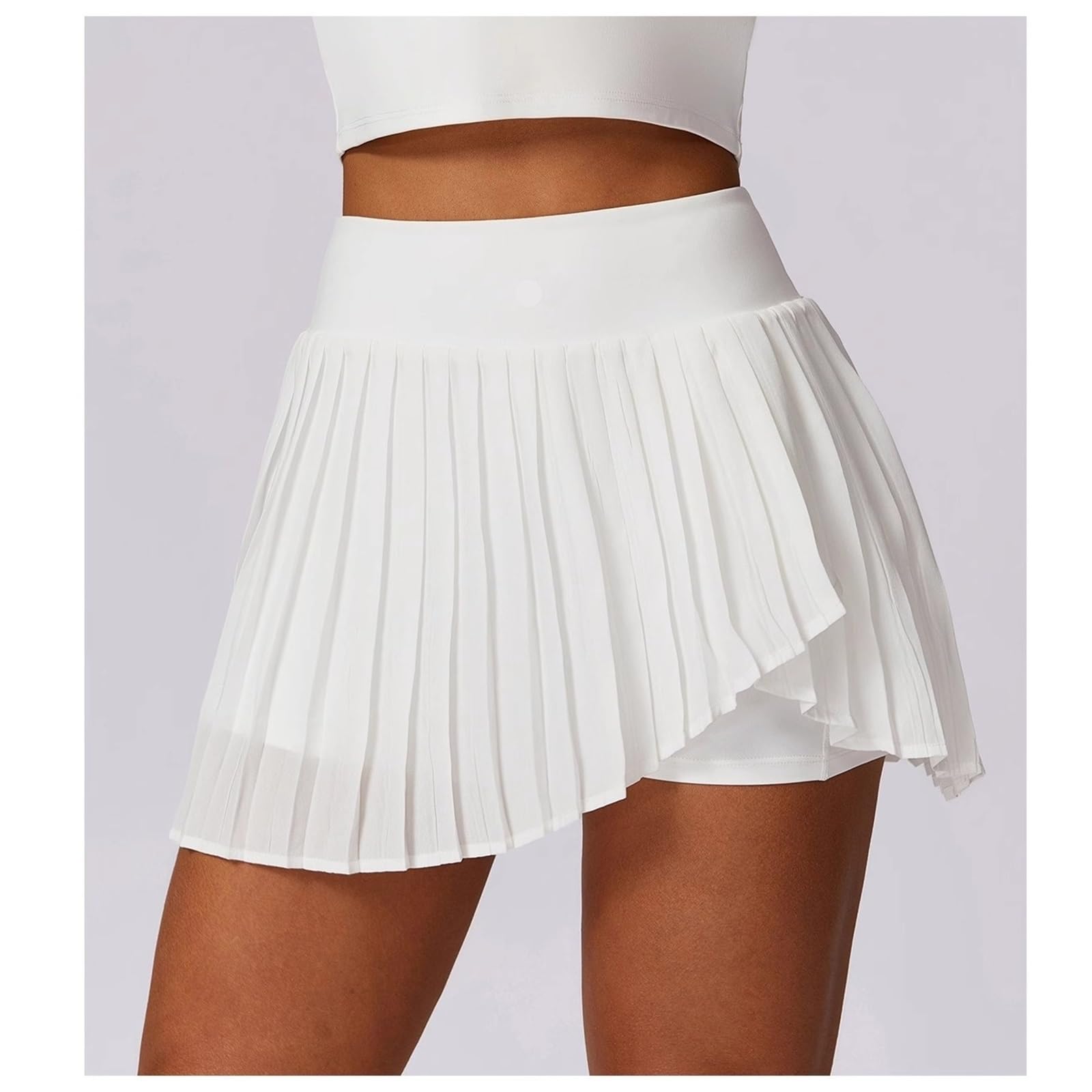 Damen Faltenrock Tennis Sommer Weiß Frauen Tennis Vielseitig Yoga Plissee Rock Fitness Laufen Atmungsaktive A-Linie Golf Rock Hosen