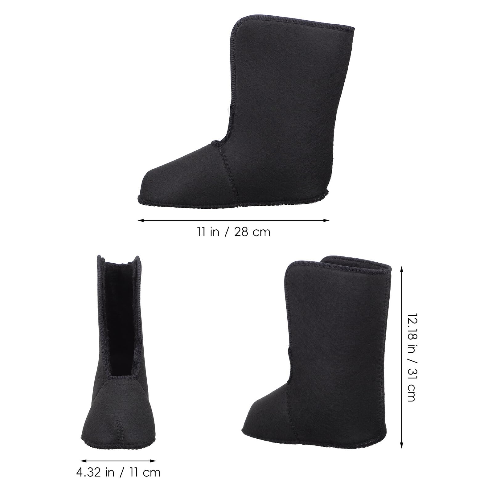 STOBAZA 2 Paia Solette Termiche Sostitutive per Stivali Invernali da Uomo Fodera Rimovibile in Peluche per Scarponi da Trekking e Cosplay Inserti Antiscivolo per Climi Freddi Taglia 44