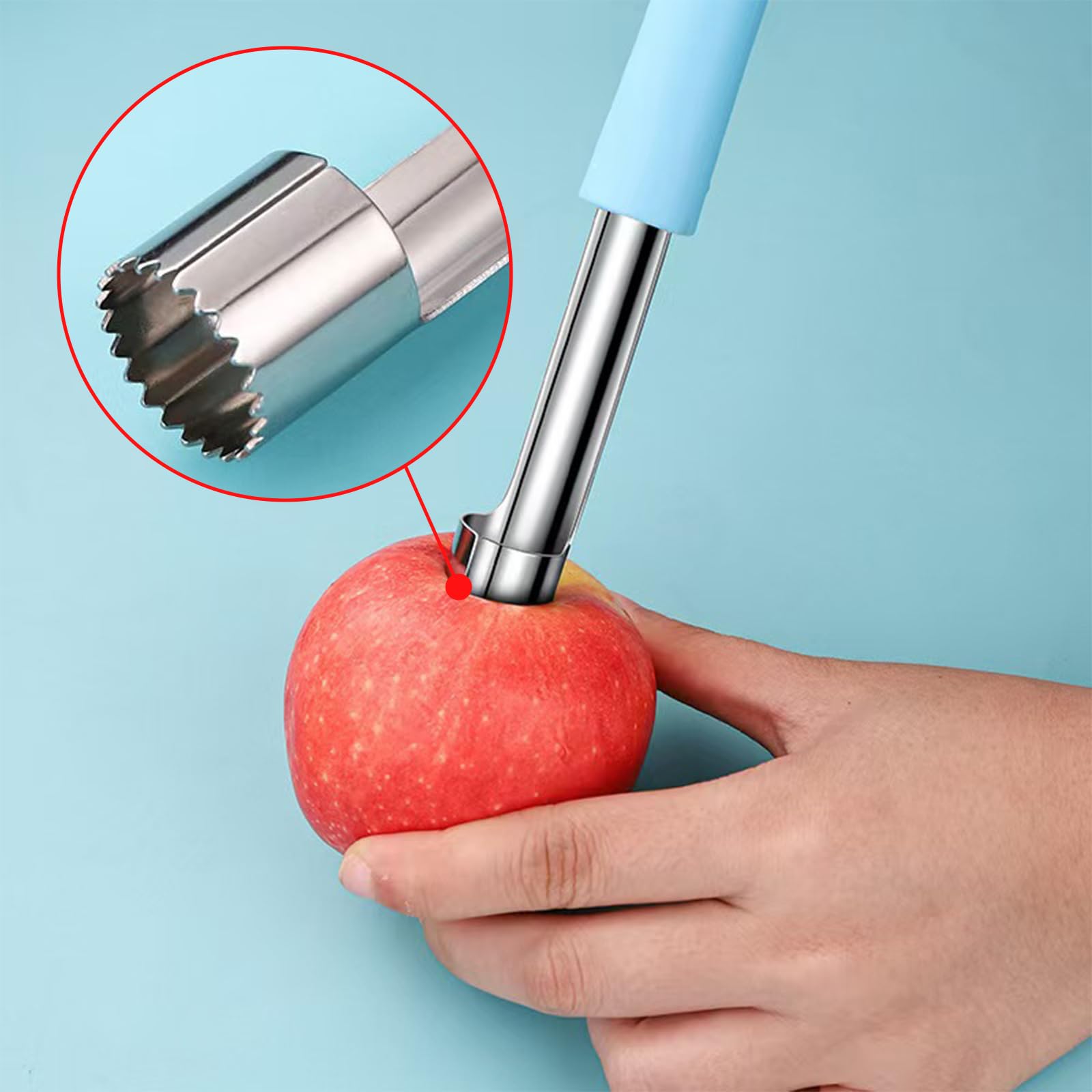 KASESSS 3 Pieces Apple Corer Portable, Stainless Steel Apple Corer Remover, Apple Core Remover Easy to Use Durable - Image 4