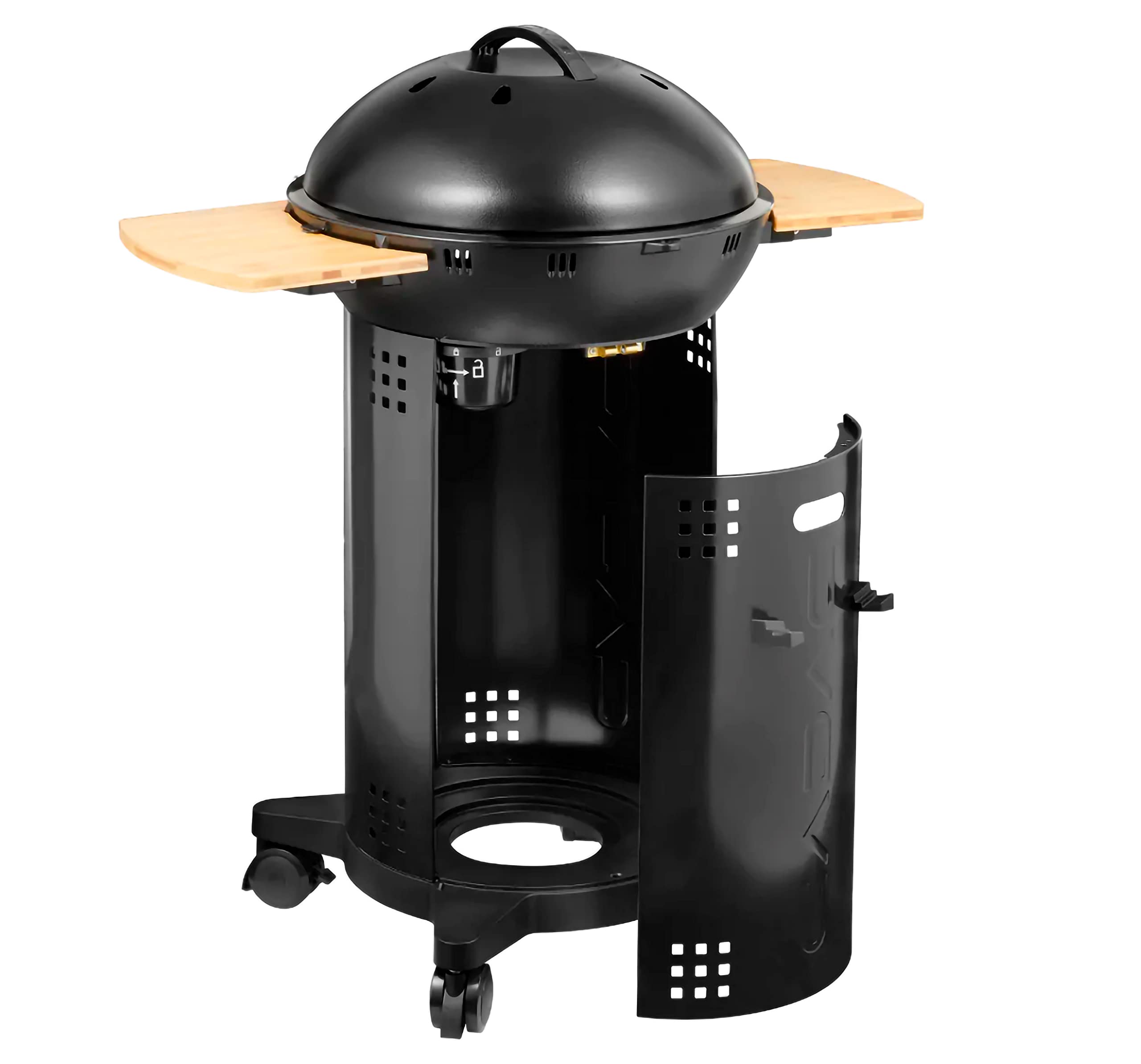 CADAC - Barbecue à gaz Citi Chef 50 avec brûleur émaillé double face et bac récupérateur, support en aluminium revêtu céramique Green Grill - Argent/Noir