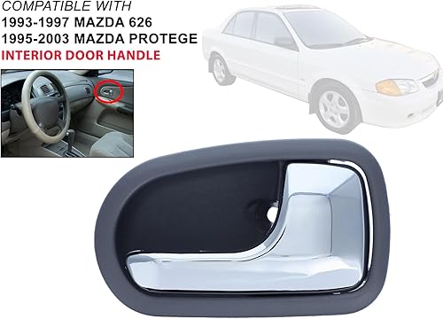 Vista 2 de Auto Parts Avenue APA MA1353113 - Manija de repuesto para puerta interior trasera delantera y trasera, color gris cromado para 1995-2003 Protege