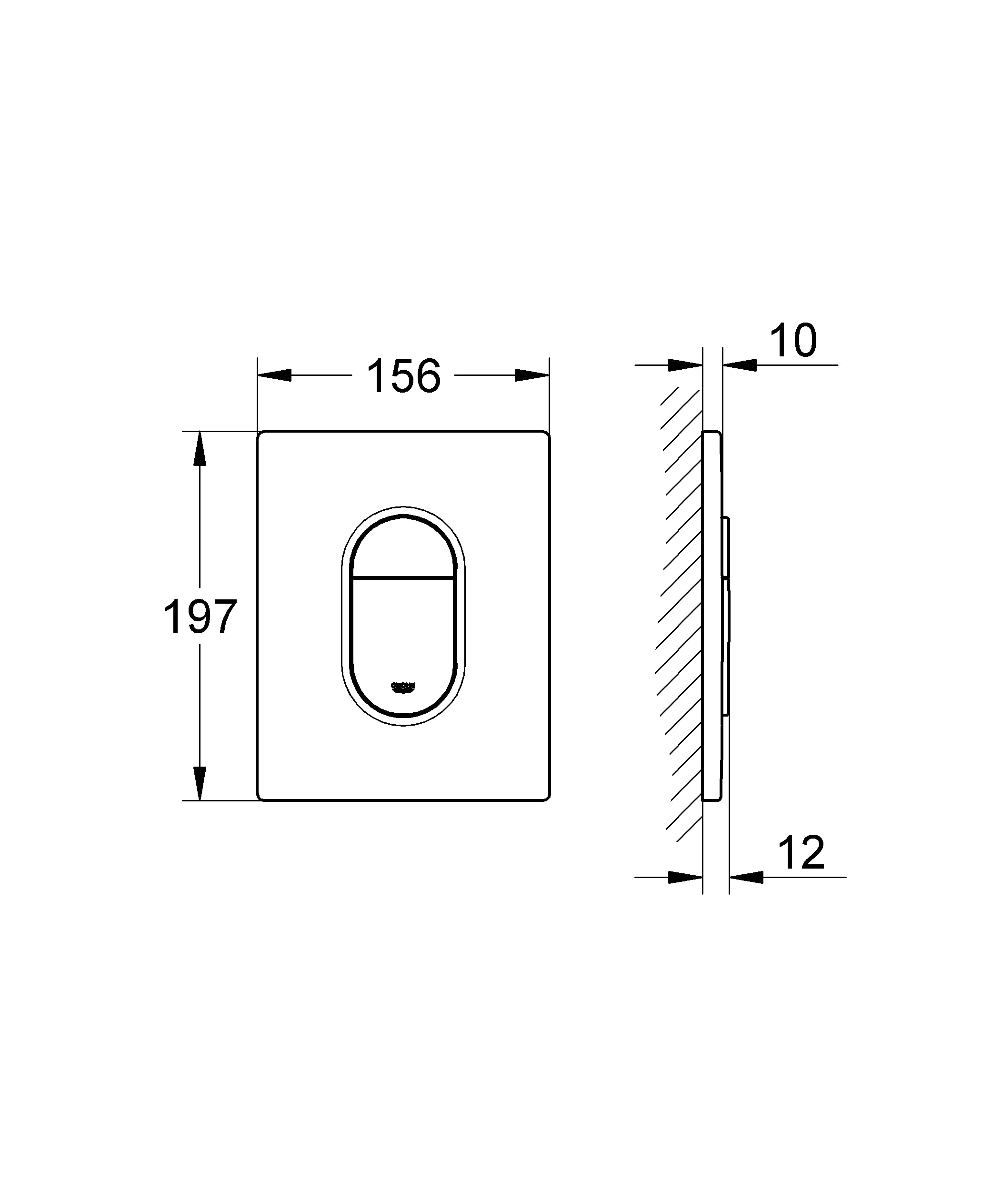 GROHE Plaque de commande Arena Cosmopolitan Chromé 38844000 (Import Allemagne)