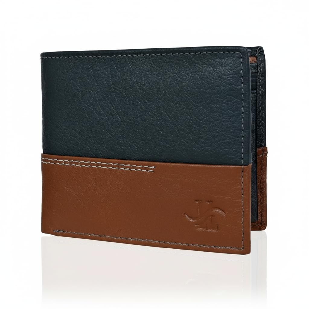 RFID Protected Leather Wallets for Men I 3 Card Slots I 2 Inner Compartments | 1 Front Flap Coin Pocket | (Brown)-image-12