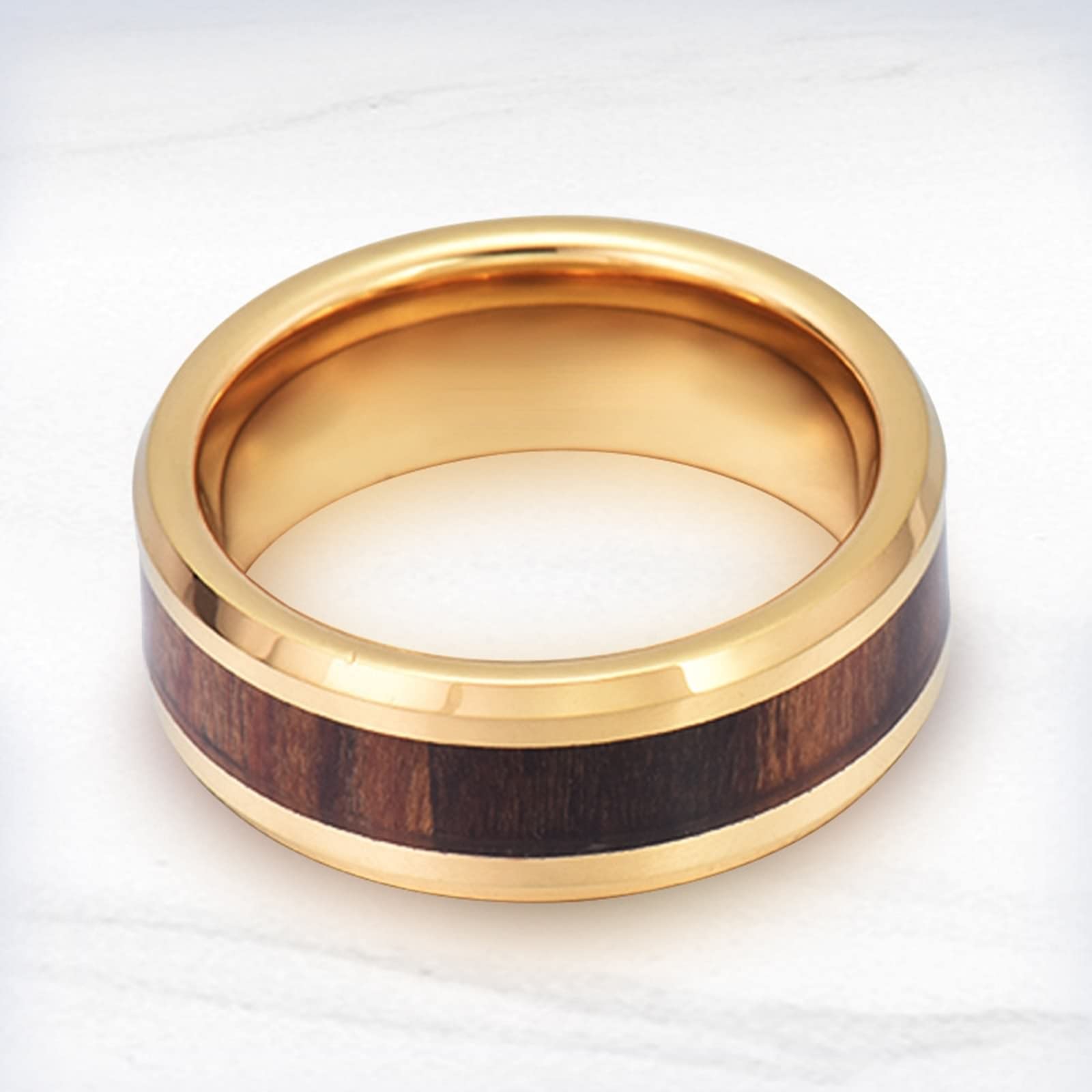 AmDxD 2 paia di collane in tungsteno, legno con incisione I Love You Partner, collana con ciondolo a forma di lui e lui, oro per donne, uomini, 8 mm di larghezza, 60 cm, collana da donna 50 cm,
