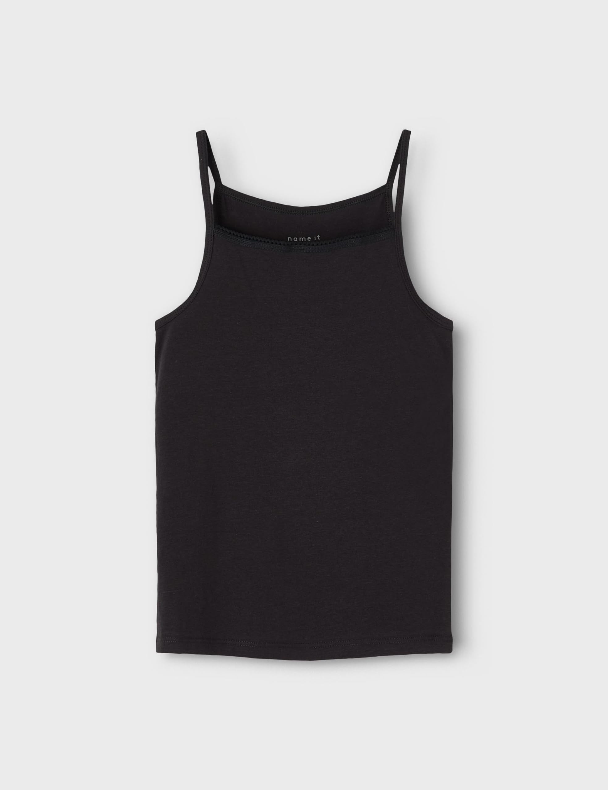 NAME IT Nkfstrap Top 4p Black White Solid Nkfstrap Top 4P Black White Solid Bambine e Ragazze (Pacco da 1)