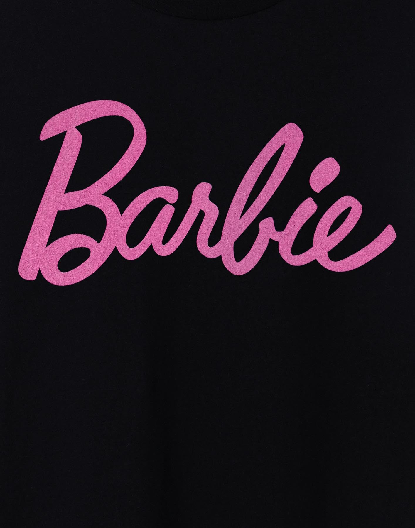 Barbie Femme Rose Classique Logo T-Shirt à Manches Courtes en Noir | Marque emblématique | Top Design à la Mode pour Dames | T-Shirt rétro élégant et Confortable Movie Cadeau de Marchandise