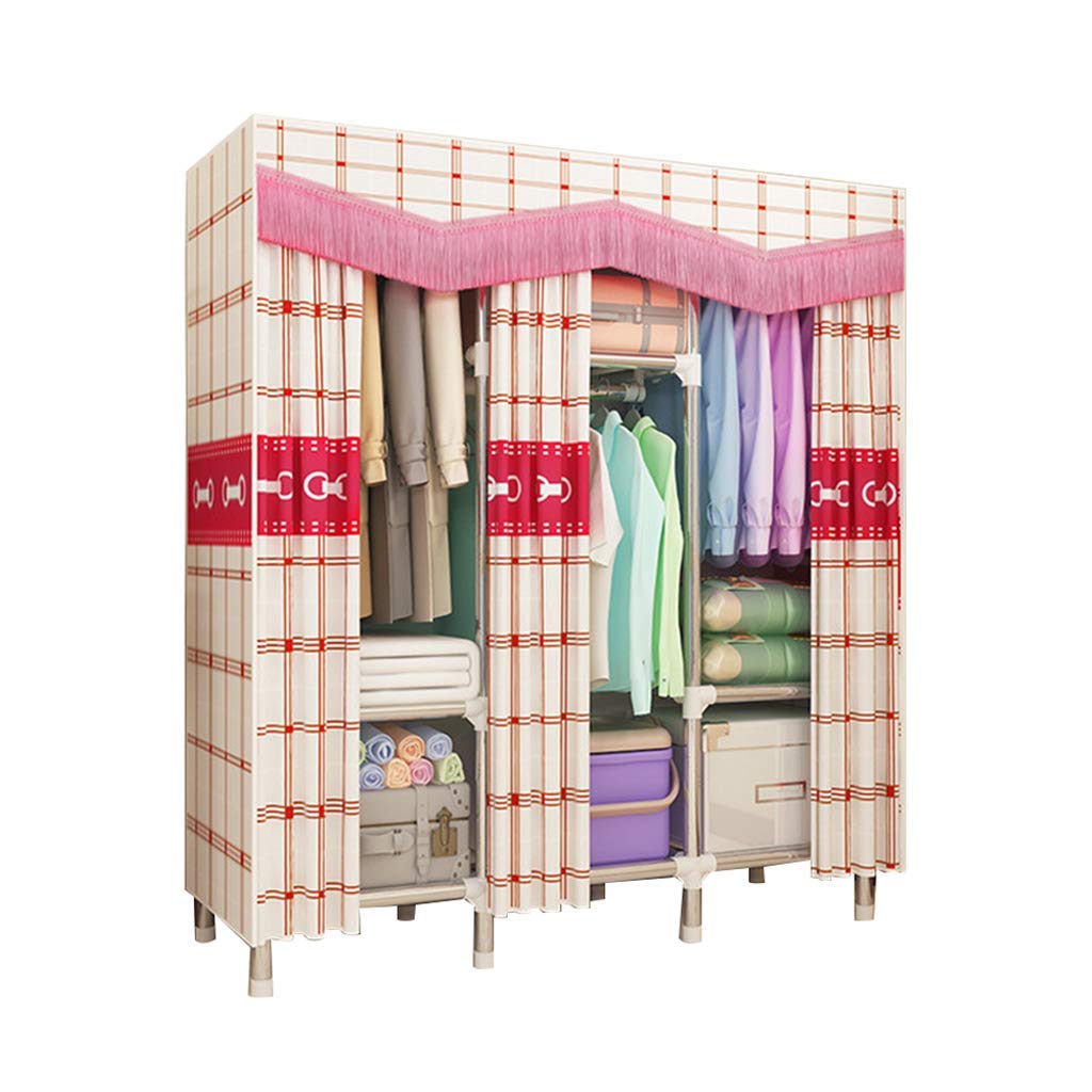 Faltbare Schränke Kleiderschrank/Stoff Kleiderschrank Garderobenschrank, Campingschrank Faltschrank, Stoffschrank mit Kleiderstange, DIY-Innenausstattung, 128cm*45cm*172cm
