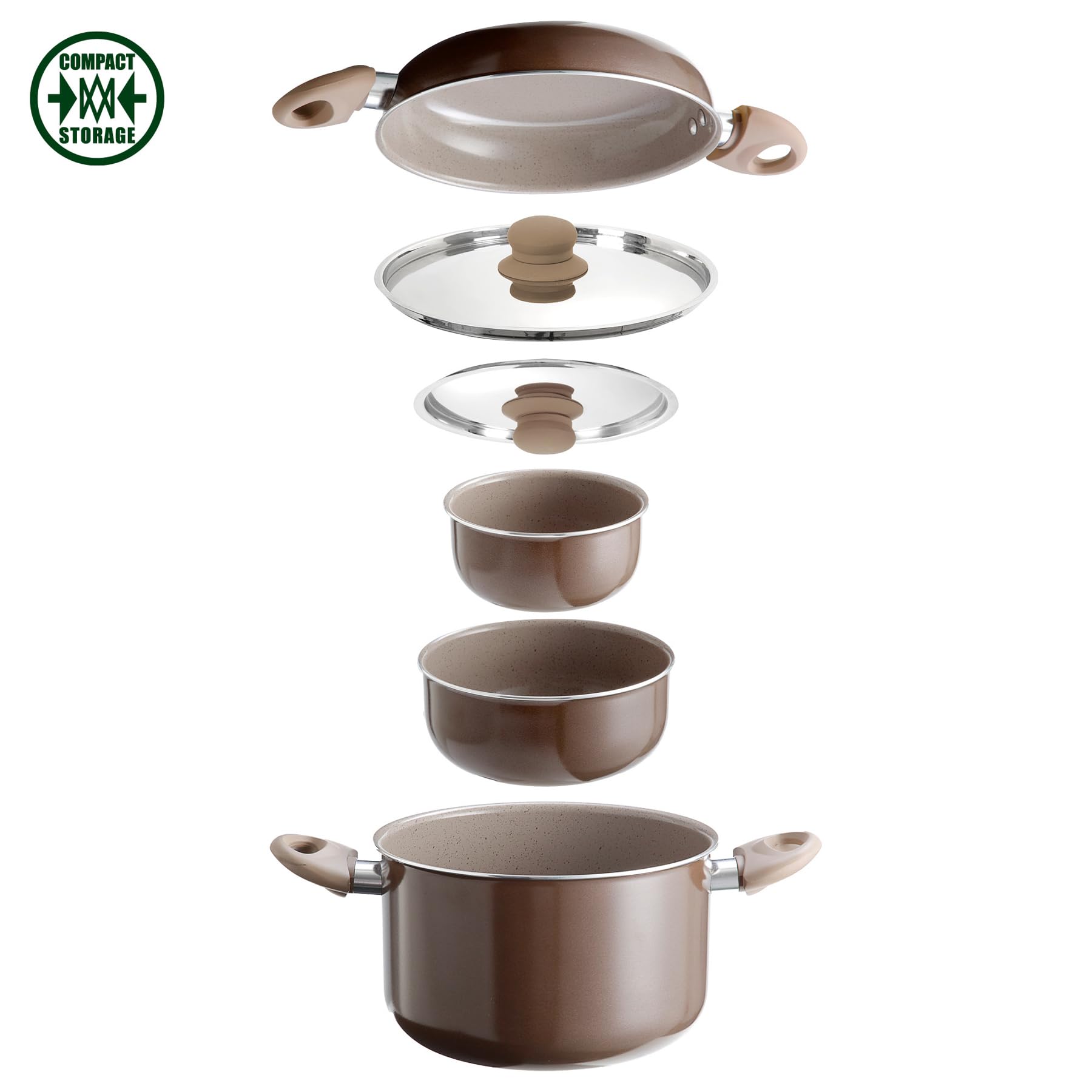 Brunner Alu Kochtopfset Kochgeschirr Campingtöpfe Topfset CHOCOLATE 7+1