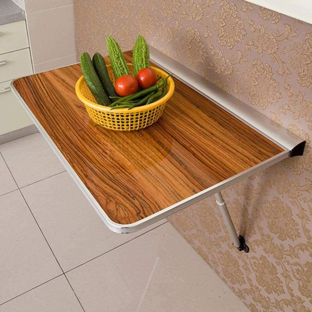 Table murale pliante en aluminium, bureau d'ordinateur et table à manger suspendue 100x58