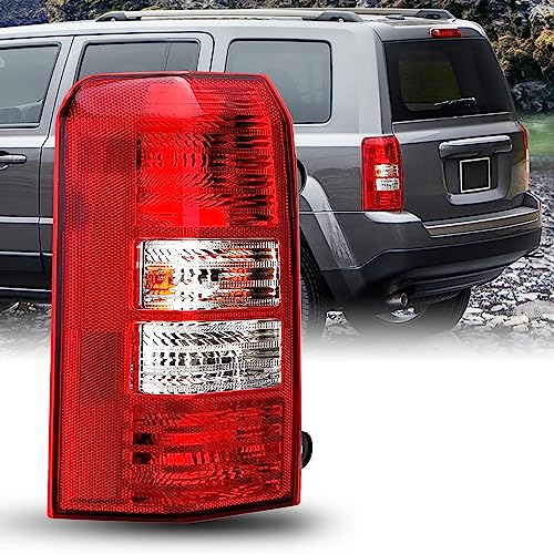 AUTOONE Patriot Tail Light Assembly Rear Lamps with Halogen Bulbs Replacement for 2008-2016 Jeep Patriot, Driver Side