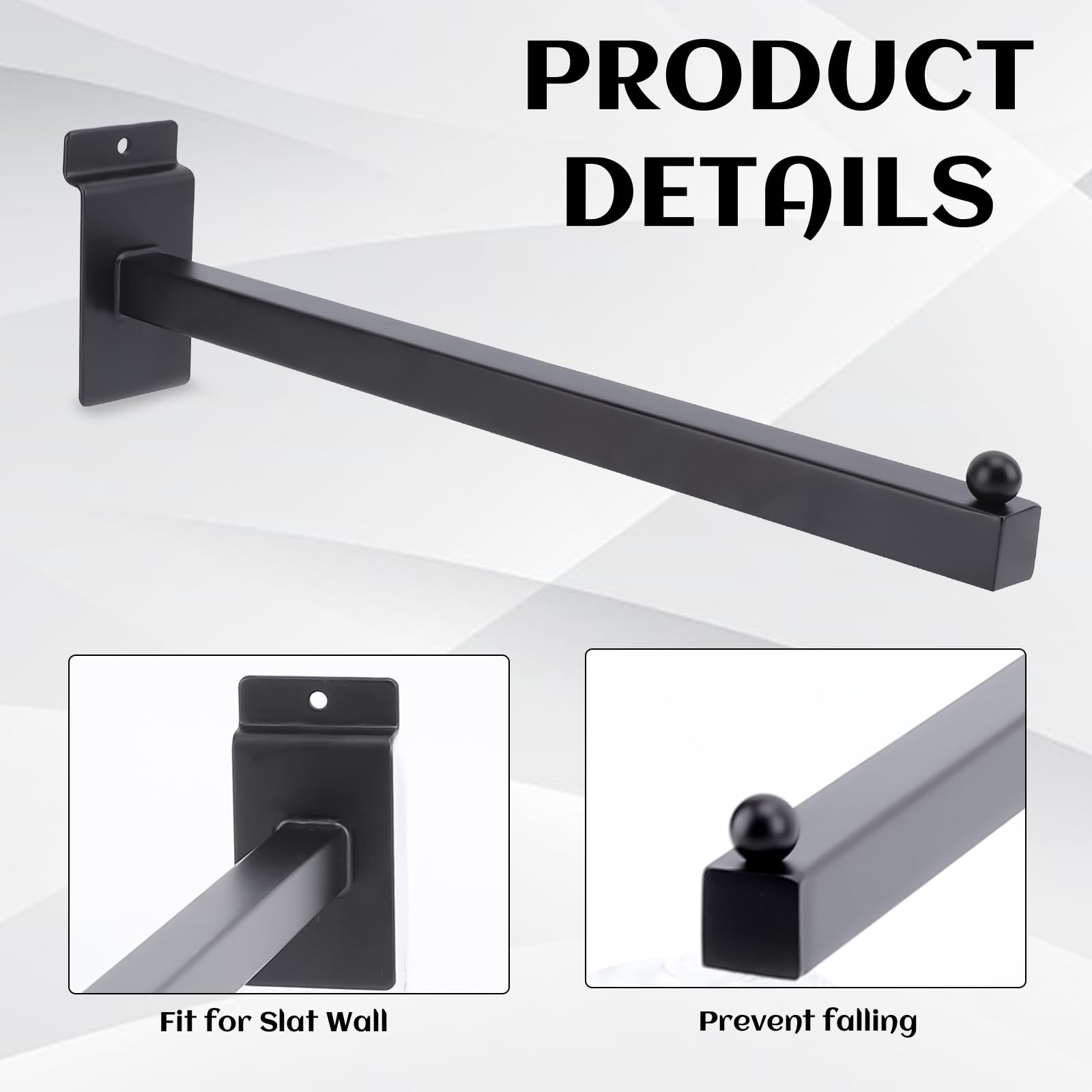 Hicarer 10er-Set Slatwall-Haken – 30,5 Cm, Metall Produktbild-Vorschau 2