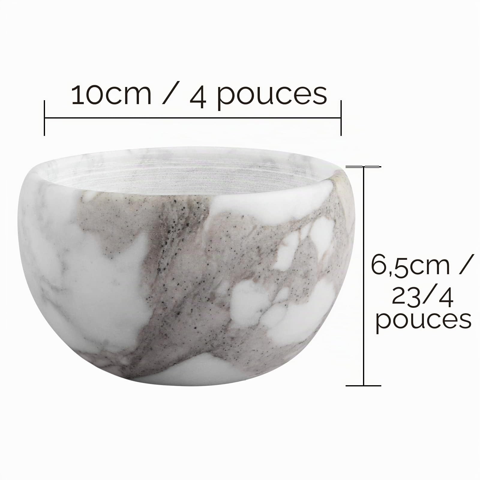 Linkidea Bol de rasage en marbre pour homme, tasse à large ouverture pour barbier, barbier, rasoir, crème à raser