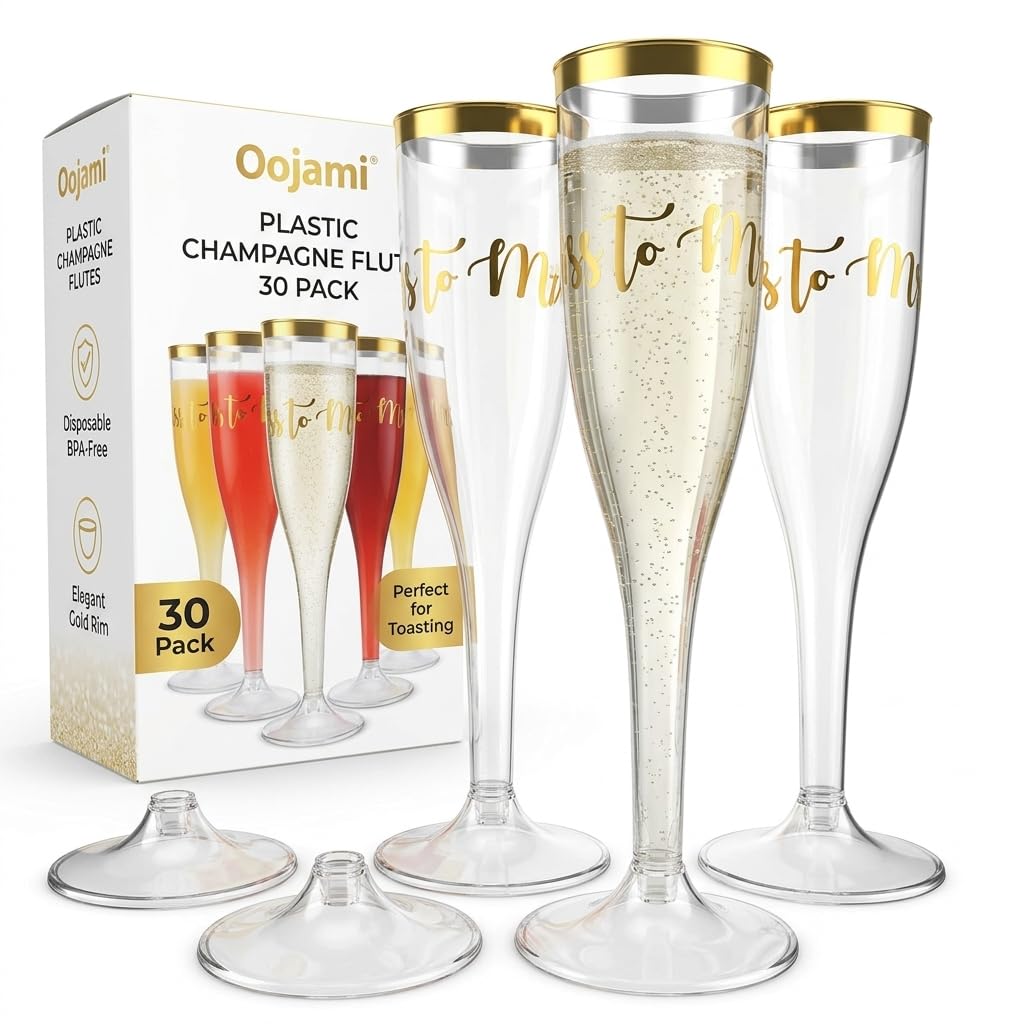Copas de champán para tostar, 30 unidades, color dorado