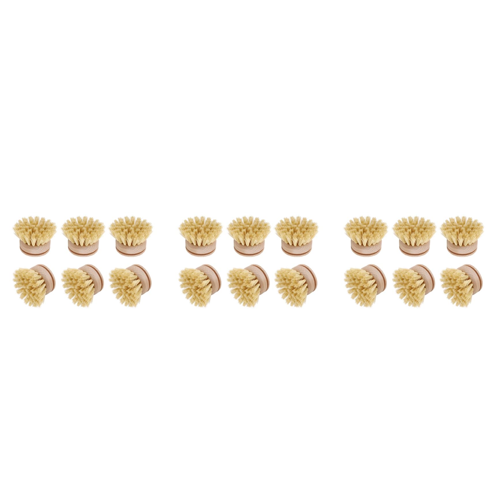 Hndhbfgrt Washing Up Brush,Dish Brush,18 Pcs Replacement Brush Heads Wooden Cleaning Dish Brush Refillable Kitchen Beech