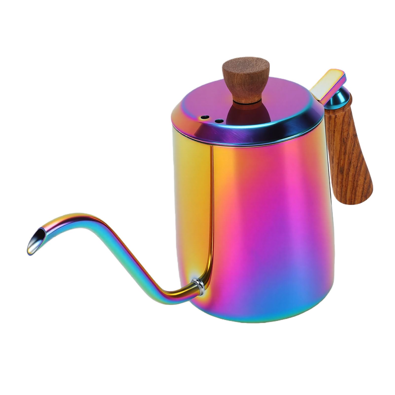 Tissting Tetera De Café De Cuello Ganso Acero Inoxidable 600ml Con Mango De Madera