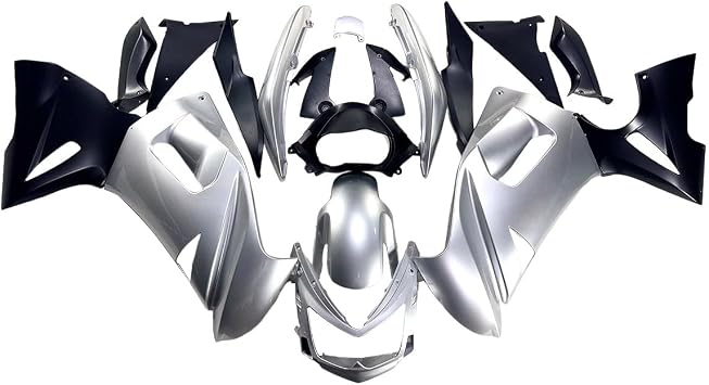 Motorcycle Injection Fairing Kit Fit for 2006-2008 Kawasaki Ninja 650R ER-6F Fairings ER6F 2006 2007 2008 Bodywork ABS Plastic Body Panel Body Frame Silver & Black