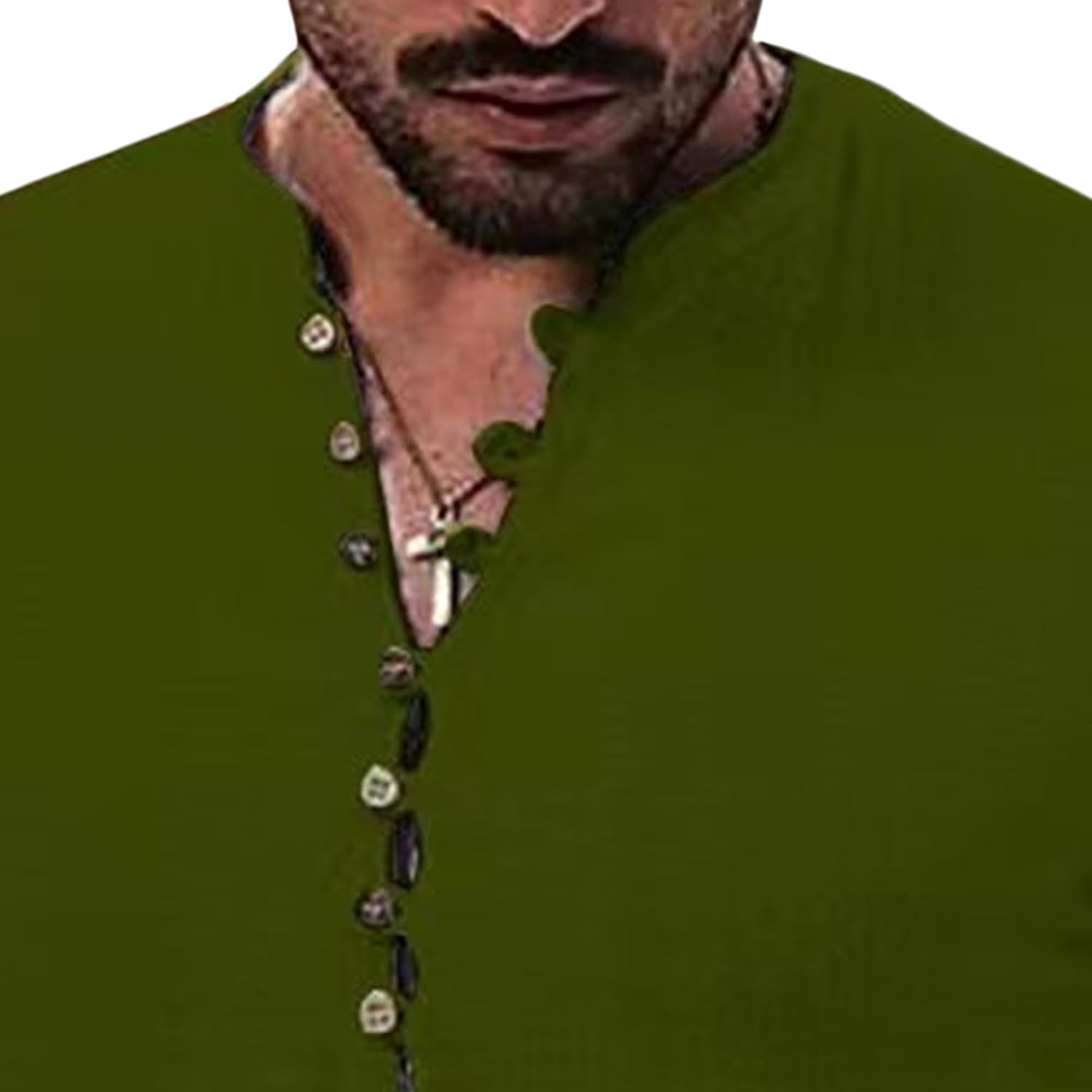 Men V Neck Button Placket T-Shirt Short Sleeve Casual Plain Henley Shirt Summer Daily Wear Lightweight Tees