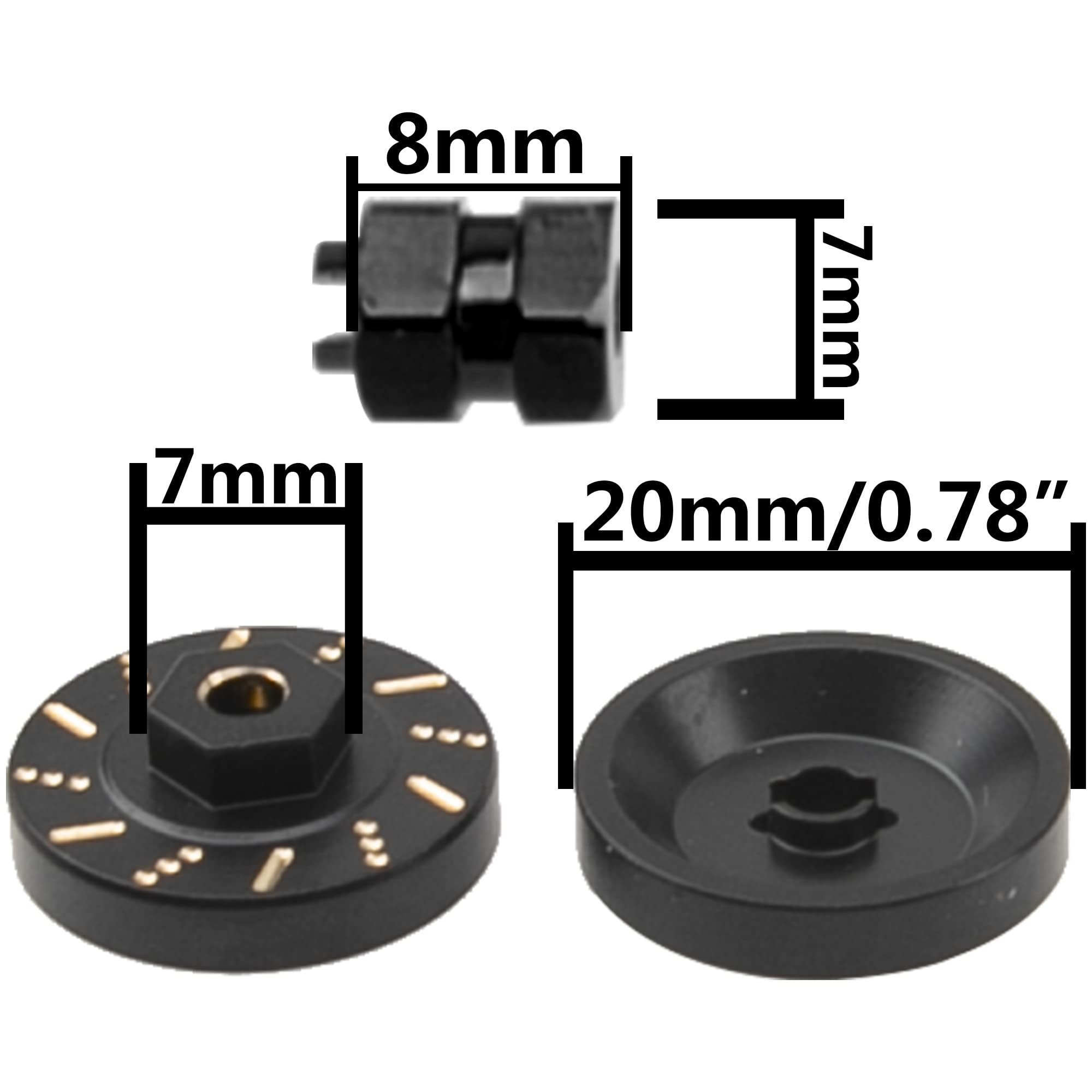2Pcs Ensemble Jantes Et Pneus Métal 55mm Pour Axial SCX24 - Roues RC Haute Adhérence Argent