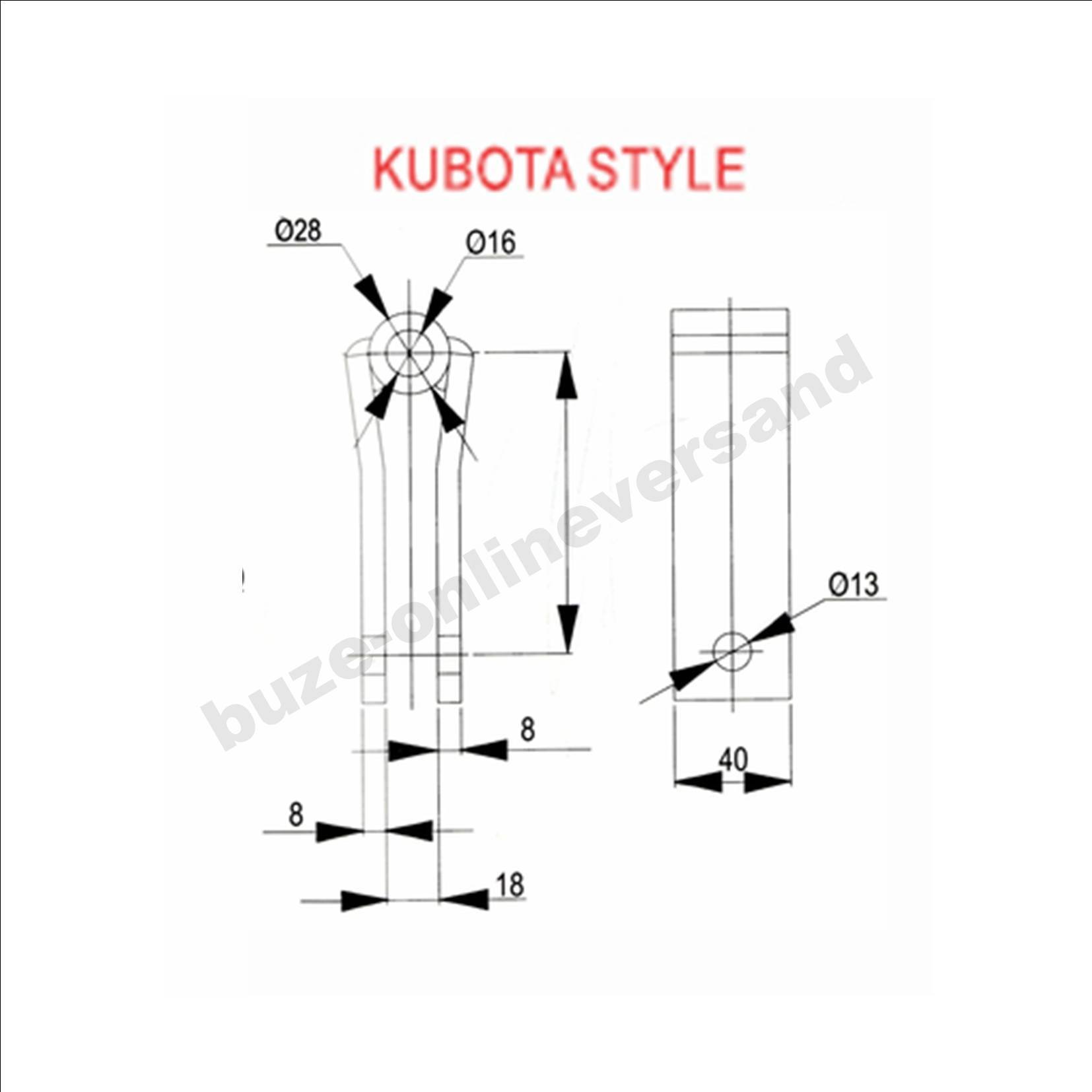 BUZE Heck - Dreipunktaufnahme 500 mm für Kubota/Kat 1