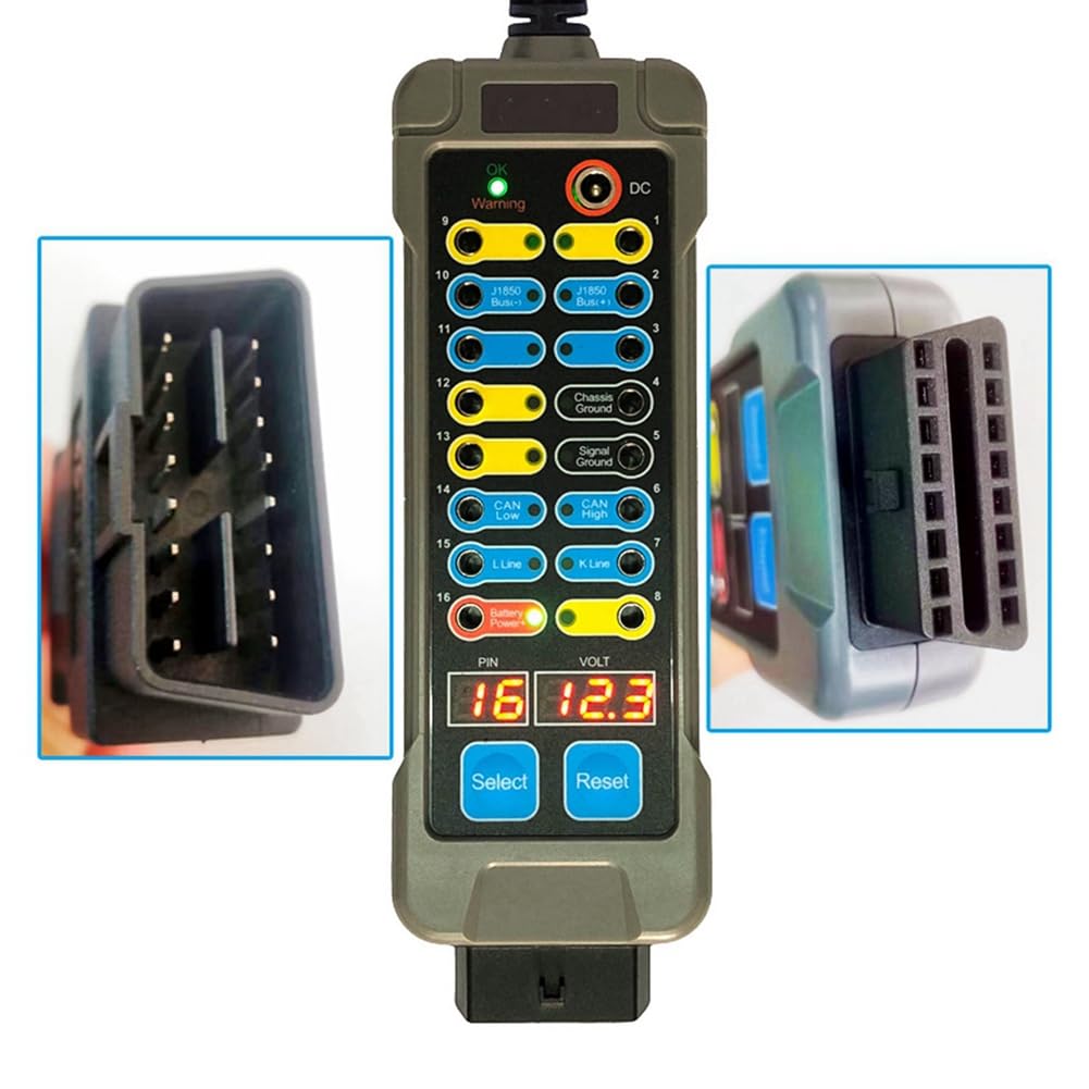 Breeshy Auto-Abzweigdose, automatisch, OBDII, OBDII, Breakout Box, Protokolldetektor für Auto, OBD2-Schnittstelle, Automonitor, mit Pin-Ausgangsbox