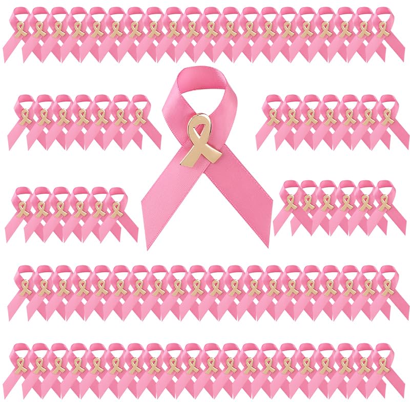 Vitamínicos, TFTAFAN - 50 pines de cinta rosa para concienciación sobre el cáncer de mama con botones de solapa rosados para el cáncer de mama para la recaudación de...