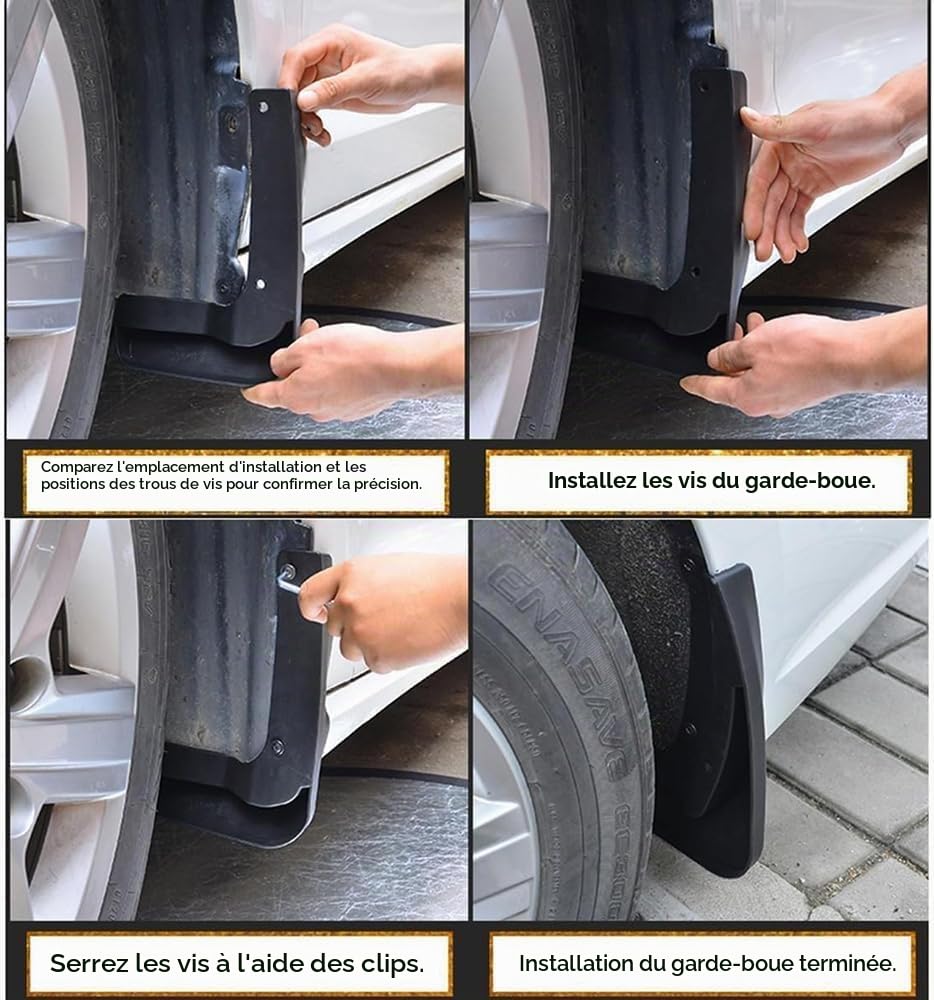 4 Bavettes Protection Auto pour Citroën Jumper (2010-2025) – Garde-Boue TPE Haute Résistance, Kit Complet Avant & Arrière, Anti-Boue & Anti-Sable – Protection Carrosserie Hiver (Citroën Noir)