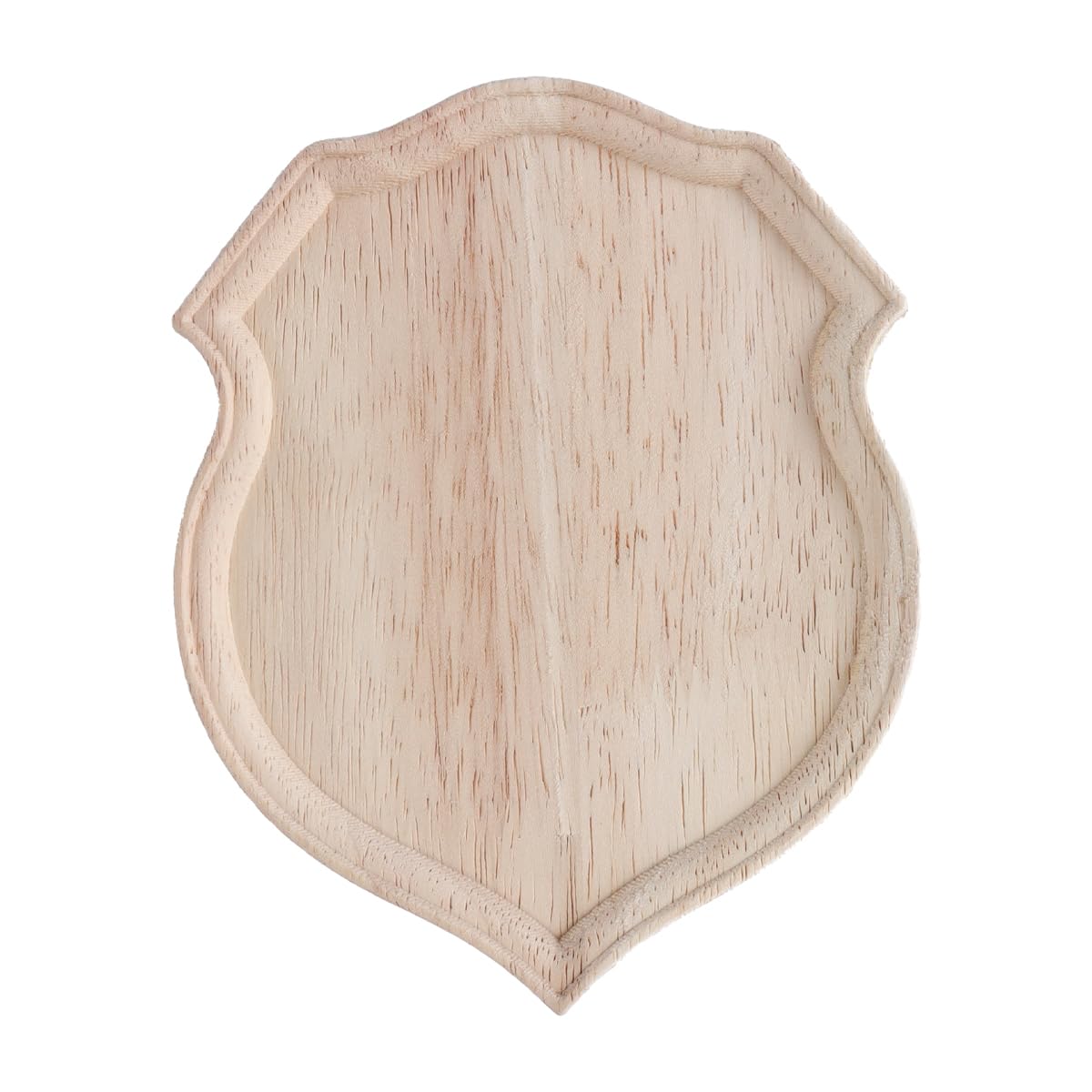 Ausi Unfinished Natural Wood Plaque 15X12cm Shield Shape Decor for DIY Projects Jewelry Display Home Wall Decoration Wooden Blank Sign Board
