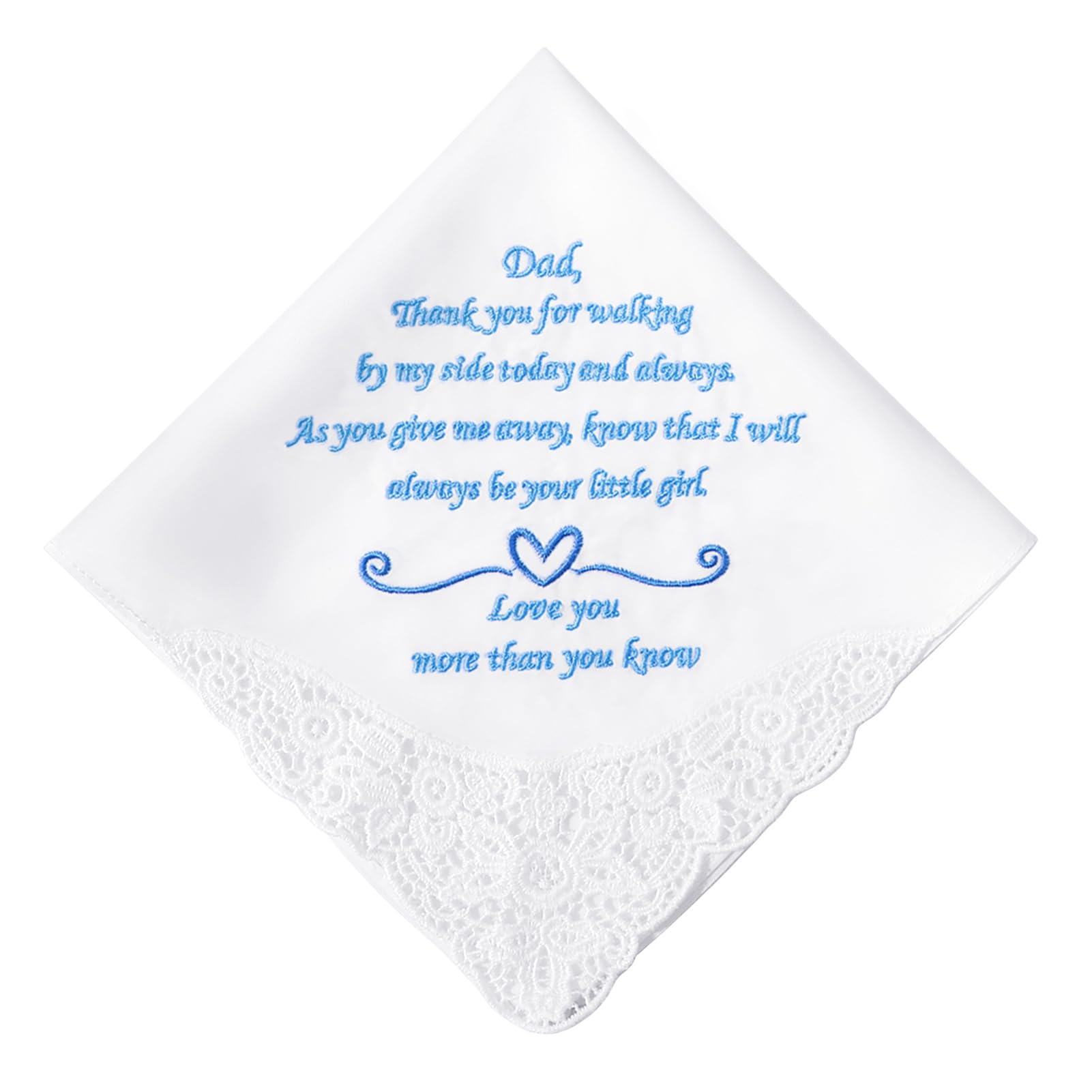 Mother of The Bride Gifts Something Blue Embroidered Wedding Handkerchiefs