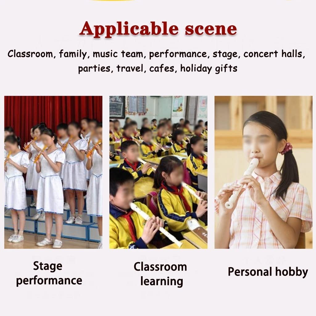 Flauta Dulce Soprano Grabadora Alemana para La Enseñanza Escolar, Flauta Dulce Barroca Profesional De 8 Agujeros, Instrumento De Viento con Bolsa De Almacenamiento, Fácil De Cargar