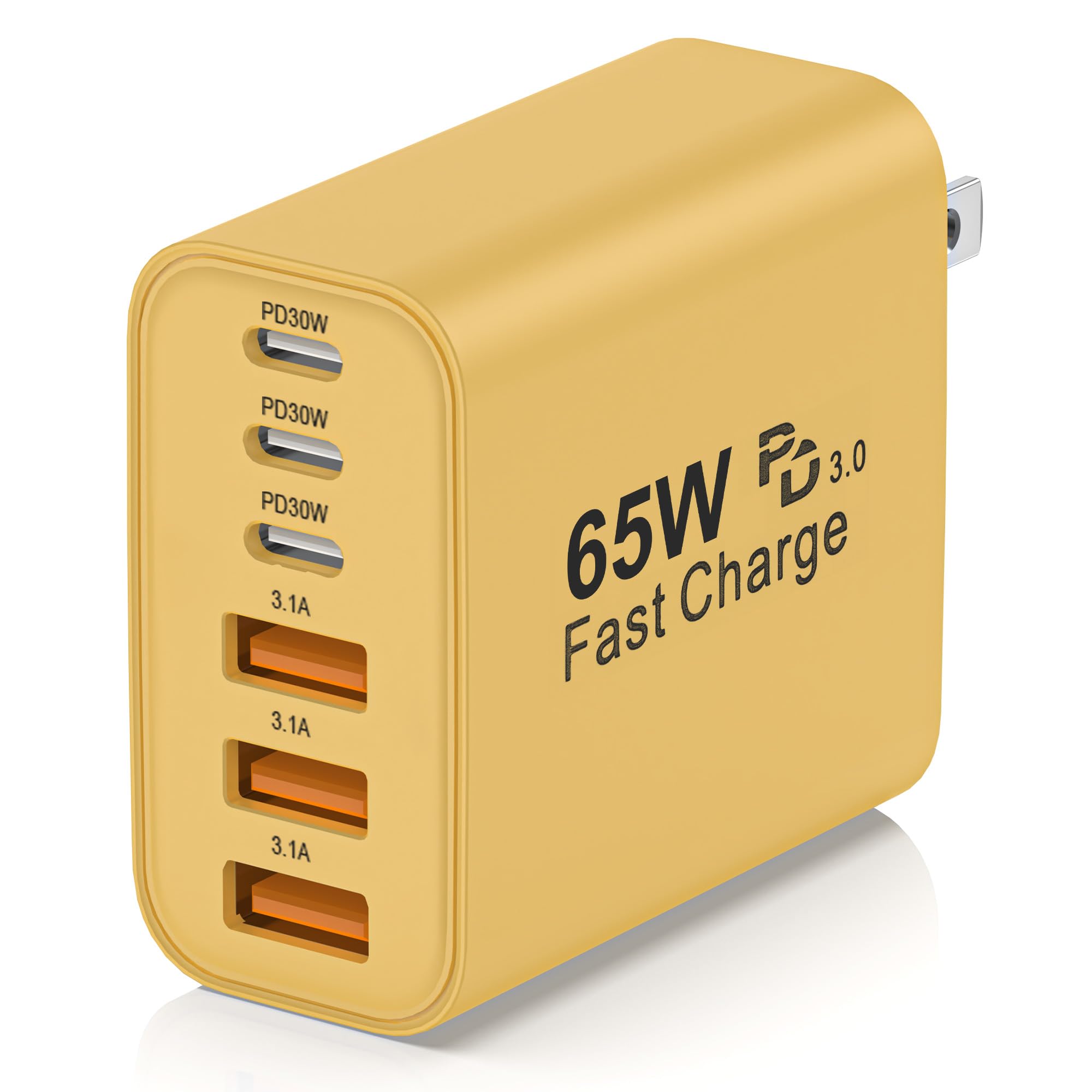 65W USB C Charger Block,6-Port Multi Device Fast Charger PD QC Wall Adapter