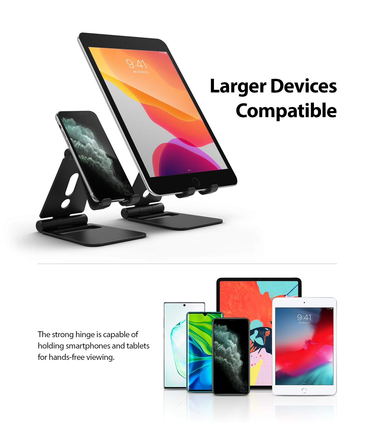 Ringke Super Folding Stand, Support Téléphone Portable Support Smartwatch pour Galaxy Watch 4, Galaxy Watch 4 Classic, Galaxy Watch 3, Galaxy Watch Active 1/2 Station de Charge Multi-Angles