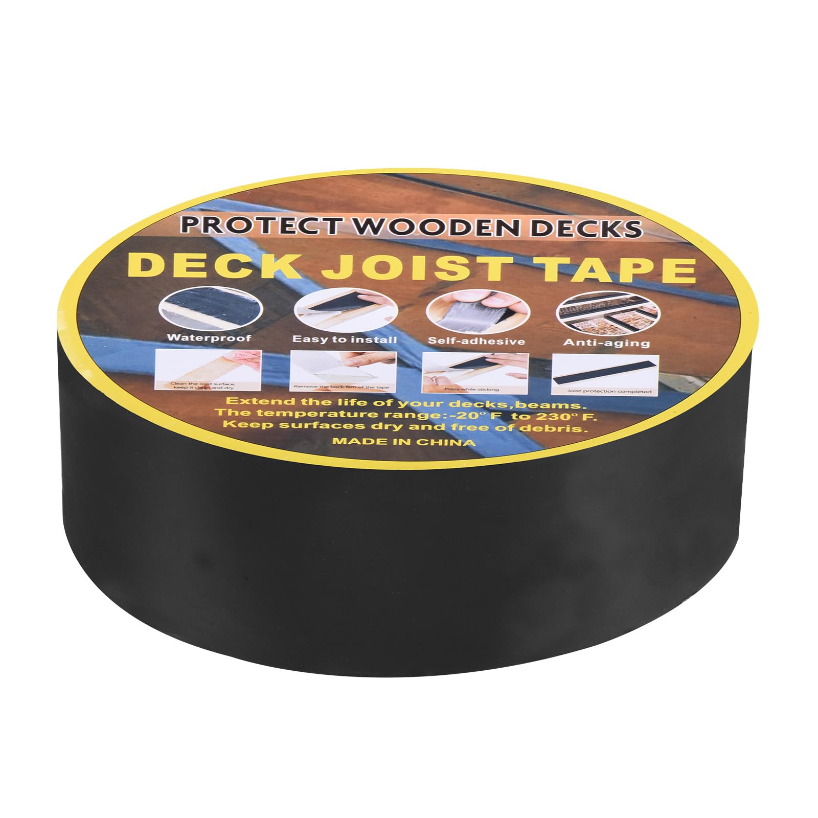 QUARKZMAN 5 Rollos de Cinta para Vigas para Cubiertas 2" x 50' Cinta para Vigas de Butilo Resistente A La Intemperie para Cubiertas de Madera y Vigas de Techo, Negra