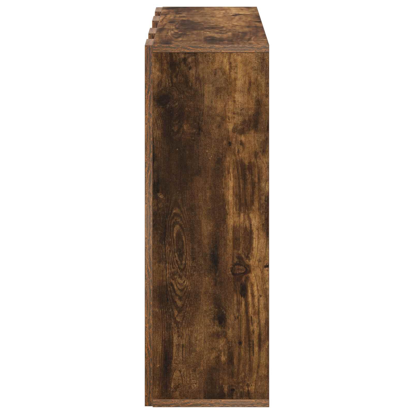 Generico Aparador moderno roble ahumado 73,5 x 24 x 69,5 cm, aparador con 3 cajones de madera de ingeniería, tiradores empotrados y estantes equipados para salón, mueble buffet con amplio